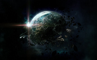Space planet star bright light 6 - a planet and a star in the background free wallpaper