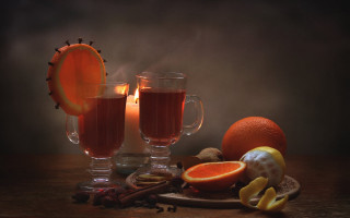 Wine glasses fruit candle table - a couple of glasses free wallpaper