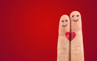 Fingers faces heart smiley love - naive art free wallpaper for desktop