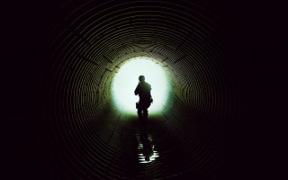 Dark tunnel light at end - the end of it free wallpaper