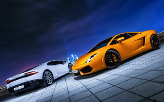 Night cars city lights matte - city free wallpaper
