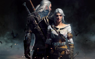 Dark room birds couple armor - game art free wallpaper