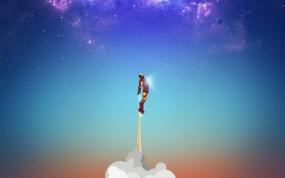 Sky man star aurora fireworks - wallpaper free wallpaper