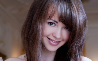 Woman smiling longhair cellphone portrait - anna hotchkis free wallpaper