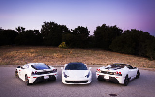 White sports cars dusk purple - epic scale free wallpaper