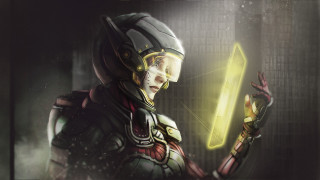 Futuristic woman glowing sword cyberpunk - sword free wallpaper