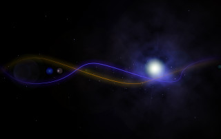 Bright blue yellow object dark - the dark sky free wallpaper