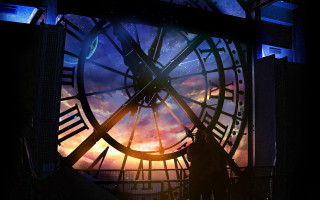 Person standing clock tower sky - a large clock tower free wallpaper