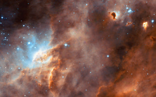 Star cluster orange blue white - white star free wallpaper