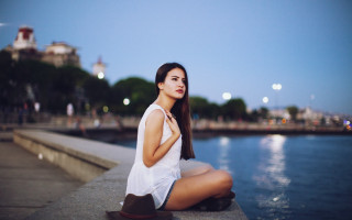 River sitting night bokeh portrait - a body of water free wallpaper
