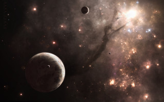 Space astronaut moon stars galaxy - a distant object in the background free wallpaper