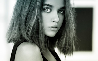 Woman long hair black top 23 - a window in the background free wallpaper