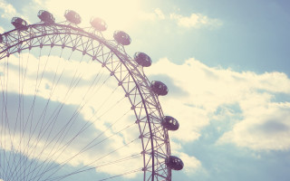 Ferris wheel sky clouds sunbeam - a ferris wheel free wallpaper