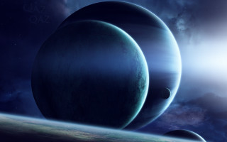 Planetary skyline constellation moon milkyway - a group of planets free wallpaper