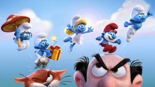 Cartoon characters flying gift cat - a gift free wallpaper
