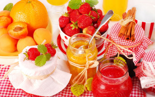 Fruit table jars bowl orange - delaunay free wallpaper