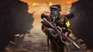 Afrofuturism man helmet gun metal - holding free wallpaper