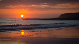Sunset ocean beach dusk immpressionist - dave allsop free wallpaper