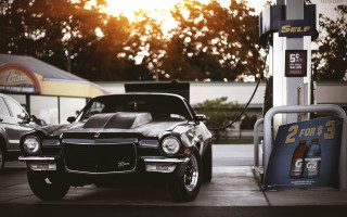 Car gasstation pump romantic photorealistic - a gas station free wallpaper