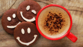 Coffee cookies table faces food - a cup of coffee free wallpaper for desktop