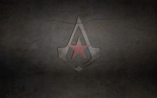 Logo wall star side red - constructivism free wallpaper