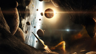 Space planet fork sun stars - a distant star free wallpaper