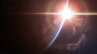 Sunshine clouds space station distant - a distant object in the foreground free wallpaper