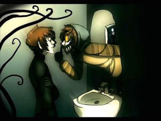 Cartoon woman bathroom cat toilet - a black suit free wallpaper