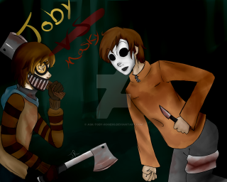 Cartoon man knife woman mask - ada gladys killins free wallpaper