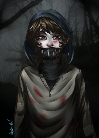 Creepy bloody hooded person dark - bloody free wallpaper