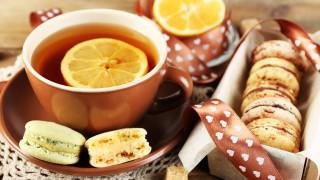 Tea cookies plate bowl napkin - professional free wallpaper for desktop