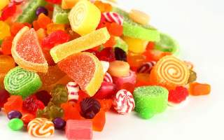 Candy fruit leaf orange strawberry - a white background behind free wallpaper