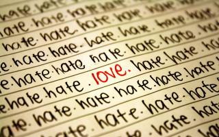 Closeup paper writing red black - free love wallpaper