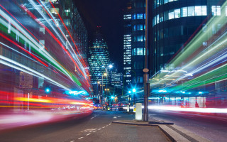 City street traffic night light - long exposure free wallpaper