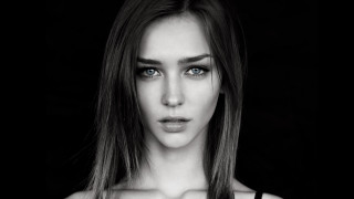 Elina karimova blue eyes long - perfect face free wallpaper