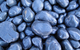 Blue rocks white black border - a pile free wallpaper