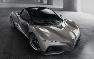 Silver sports car parking garage 2 - a black top free wallpaper