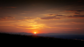 Sunset horse rider mountains cityscape - a sunset free wallpaper