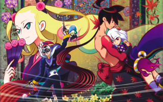 Anime characters building flowers woman - a poster free wallpaper