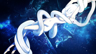 White woman chain blue background - a blue sky behind her free wallpaper