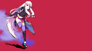 Anime whitehair purpleoutfit redbackground bluepinkbackground - hint of yayoi kasuma free wallpaper