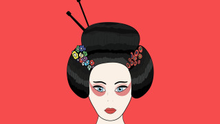 Woman flower skull hair sticks - a flower free wallpaper