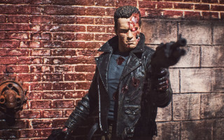 Man leather jacket gun brick - arnold mesches free wallpaper