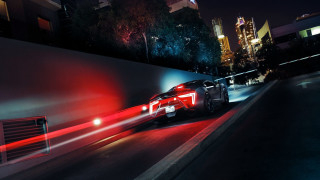Car night cityscape planet milkyway - the car free wallpaper
