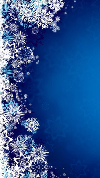 Blue white snowflakes background edge - free winter wallpaper