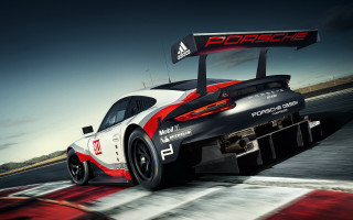 Car race track red white 2 - the back of the car free wallpaper