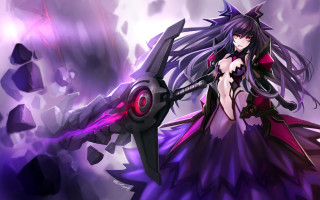 Woman purple dress sword purple 3 - gapmoe yandere grimdark free wallpaper