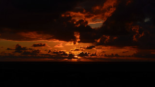 Sunset clouds plane mountain ocean - dave allsop free wallpaper