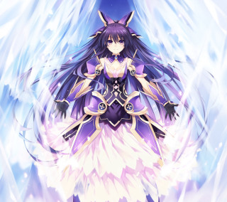 Anime purple dress blue snowflakes - a anime character free wallpaper