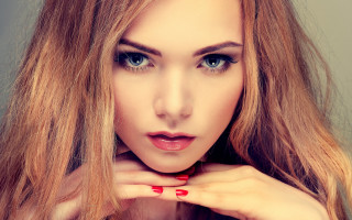 Red haired woman blue eyes 14 - a red ring free wallpaper